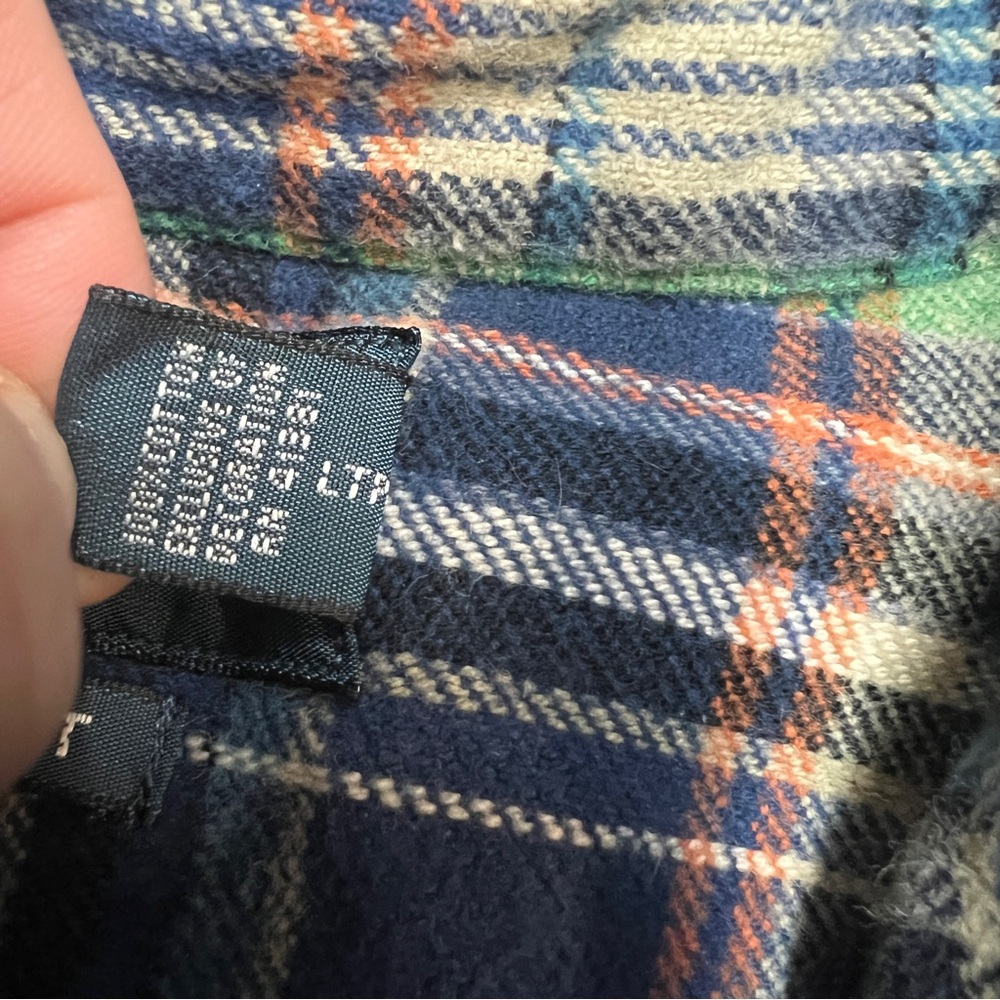 Ralph Lauren Flannel Shirt Men 3XLT Tall Blue Plaid Button Pony Thick Classic - Picture 7 of 9